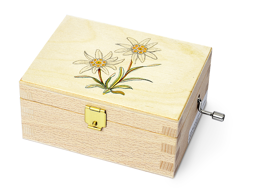 Musikdose gross, Alpenblumen