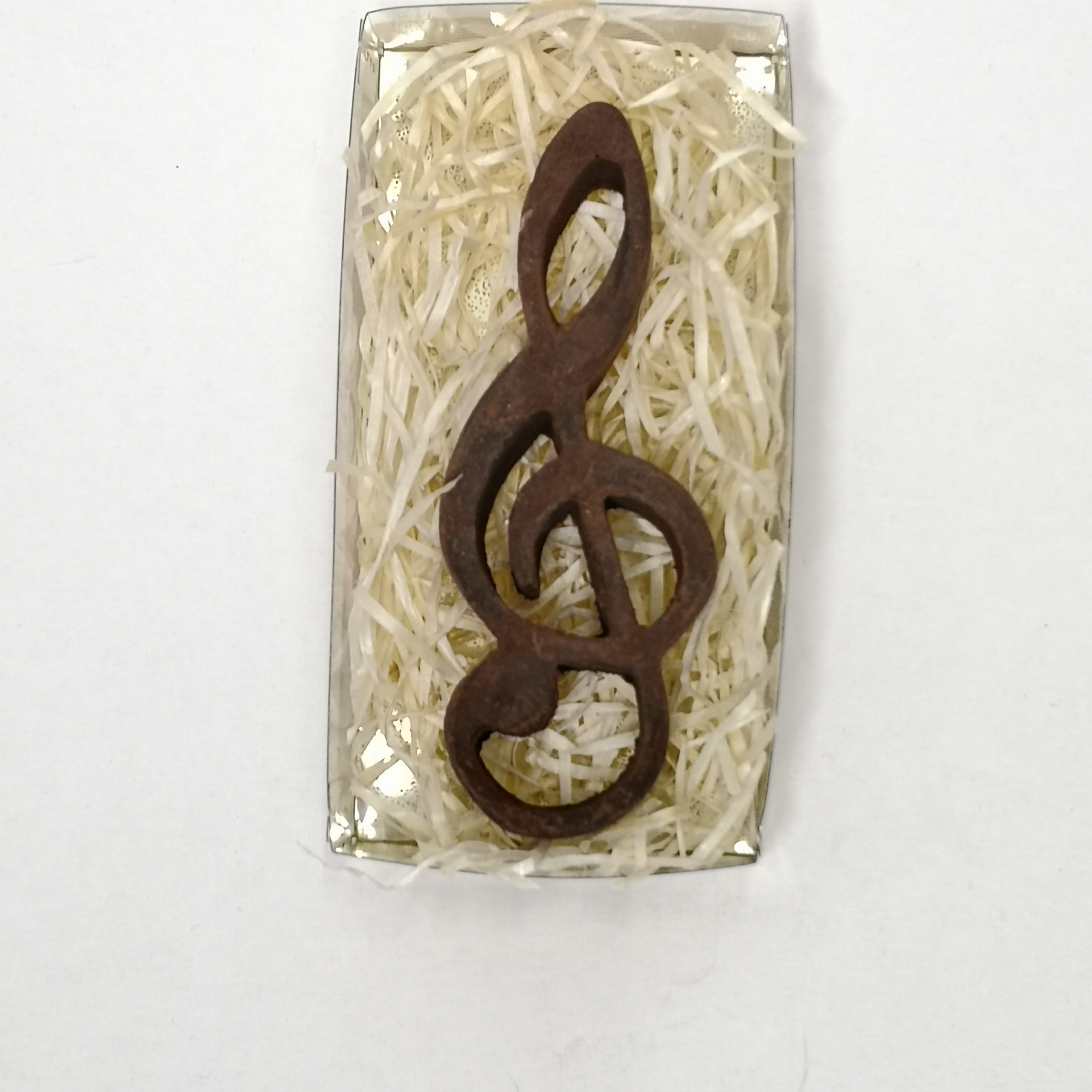 Notenschlüssel aus Schokolade